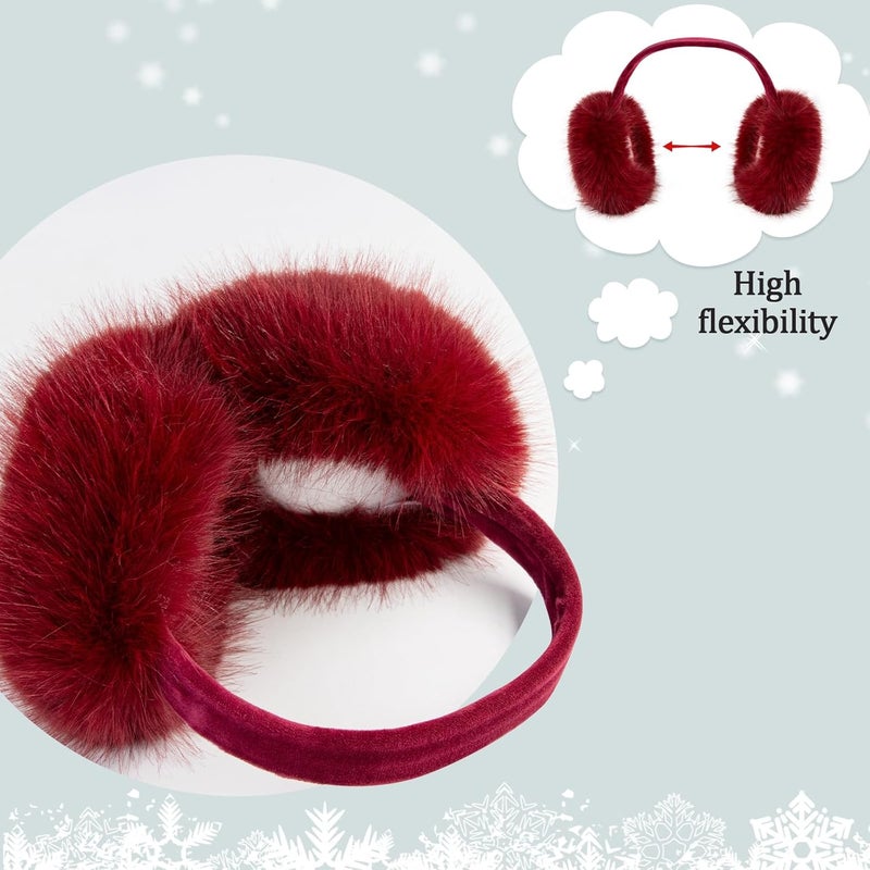 FSTEOE Women Winter Ear Muffs Foldable Girl Ear Warmer Fashion Furry Earmuff Soft Ear Cover Cold Weather - Image 4